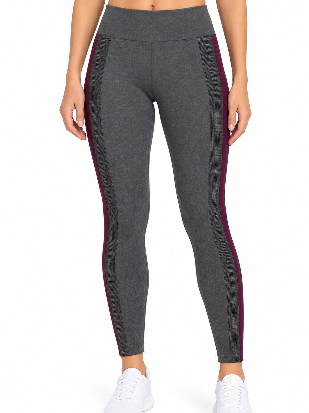 Mudd Gray Leggings with Plum Side Panels NWT